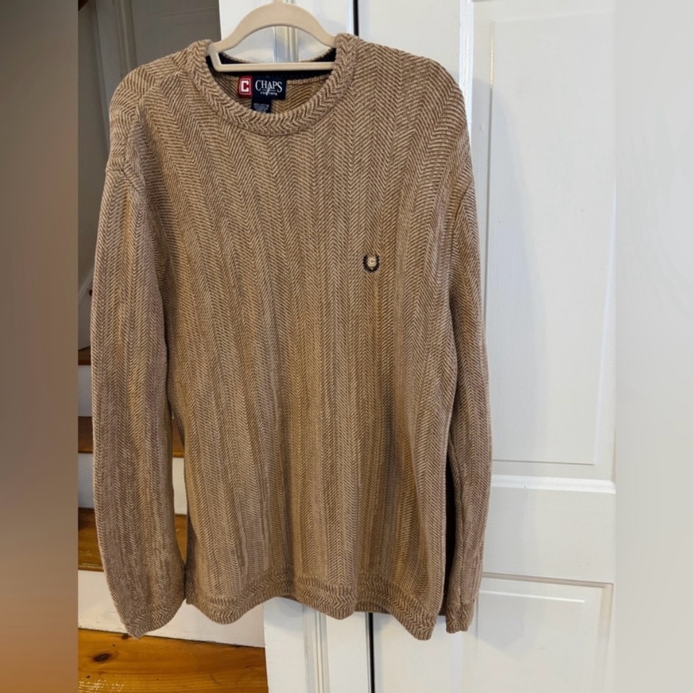 Classic Ralph Lauren Chaps Herringbone sweater Y2K, Large 100% cotton - Picture 6 of 6